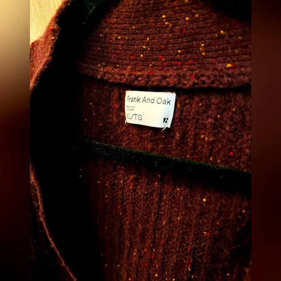 Frank and Oak lambswool burgundy red sweater size: XL - Picture 4 of 8